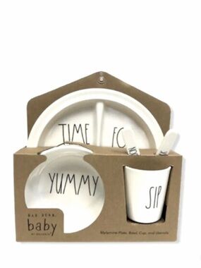 NEW Rae Dunn Baby 5 Piece Gift Set Time For Yummy Sip Baby Gift Newborn